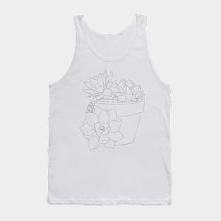 Succulent line art Tank Top